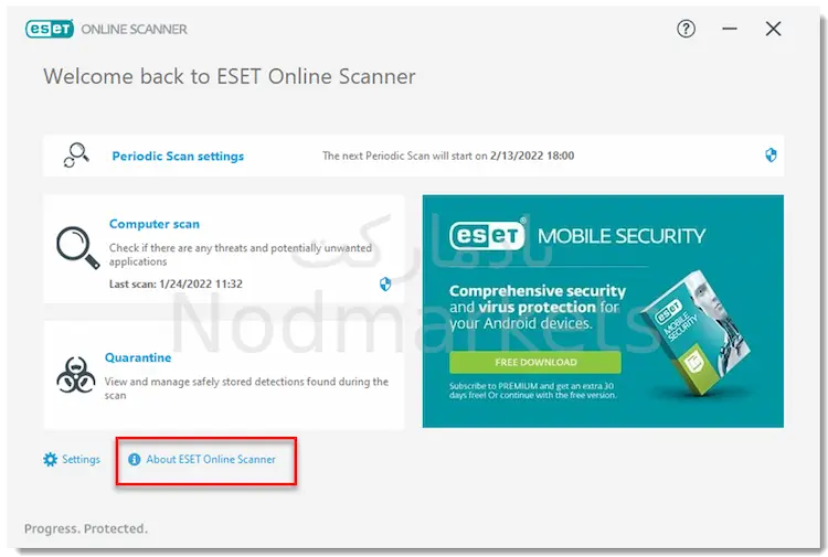 نحوه نصب آنتی ویروس ESET Online Scanner
